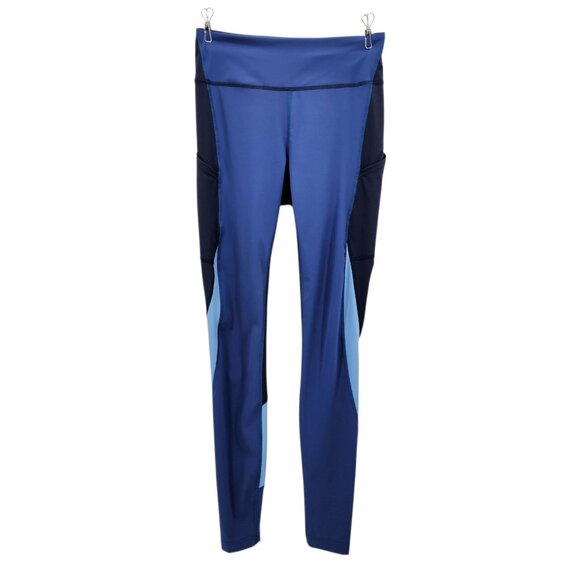 Outdoor Voices Womens Small Leggings Zoom Full Length Color Block Blue Yoga - Picture 7 of 7